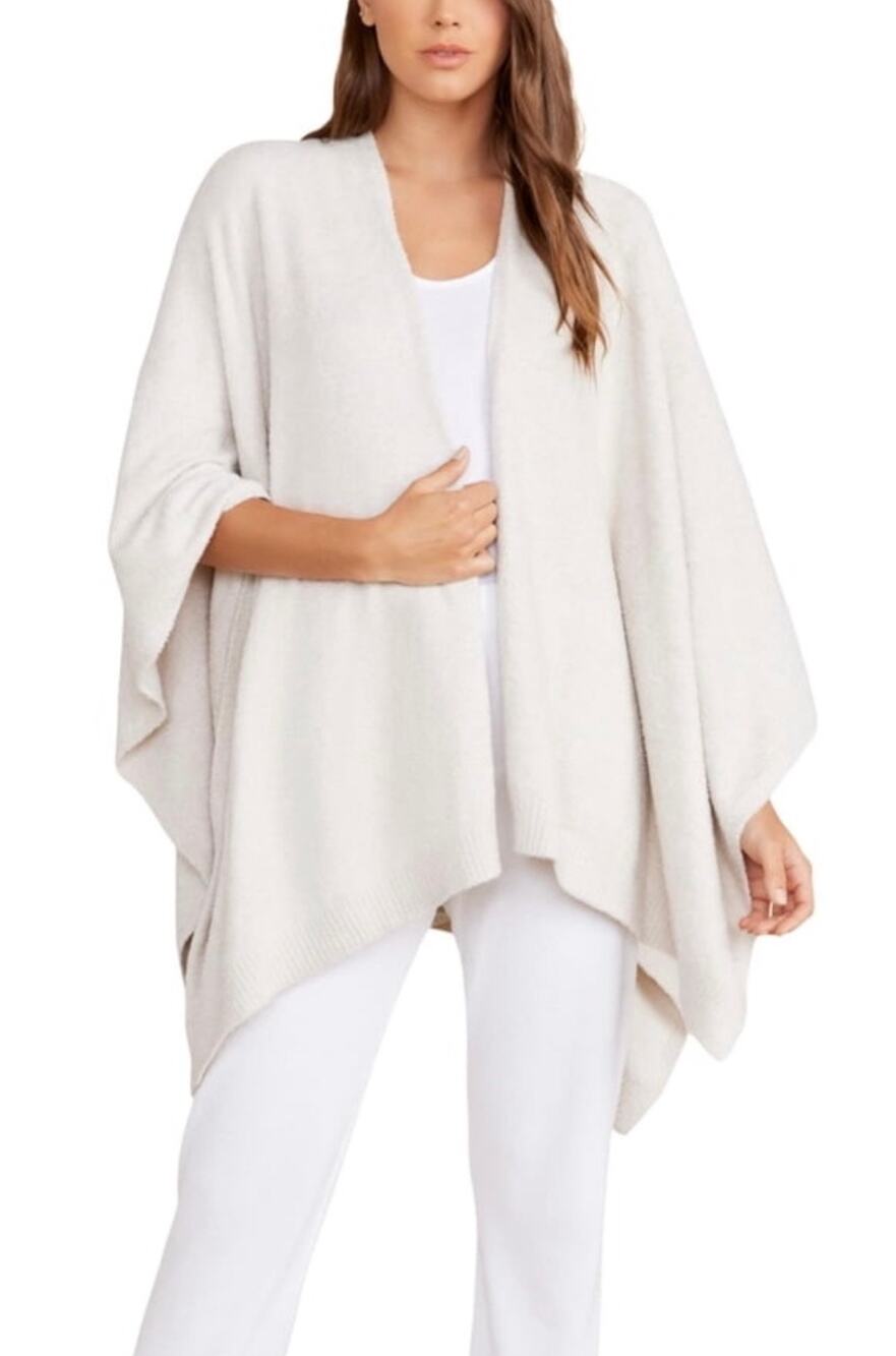 Barefoot Dreams CozyChic Lite Weekend Wrap One Size Stone Pearl